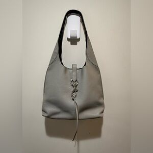 Rebecca Minkoff Megan Pebbled Leather Hobo Bag in Dove Gray